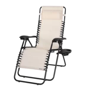 Image of Sun Lounger High Back Beige Reclining