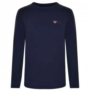 Image of True Religion Metal Logo Sweatshirt - Navy SMU 4142