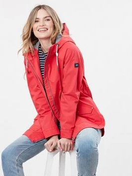 Image of Joules Shoreside Waterproof Jacket - Red, Size 18, Women