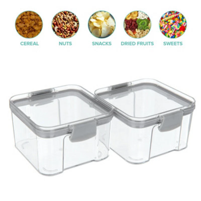 Image of LIVIVO 460ml Stackable Airtight Food Storage Containers - Set of 2 Clear