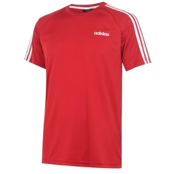 Image of adidas Classic 3 Stripe Sereno T Shirt Mens - Red