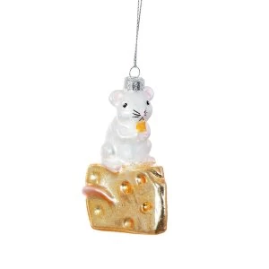 Image of Sass & Belle Mouse on Cheese Shaped Bauble