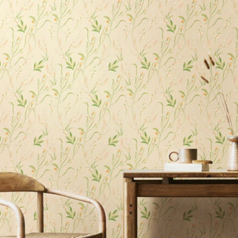 Image of Hoopla Walls Springtime Meadow - Golden Straw 10M Wallpaper