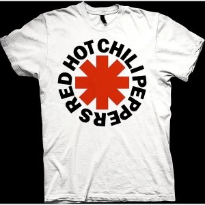 Image of Red Hot Chili Peppers - Red Asterisk Mens Small T-Shirt - White