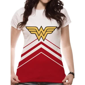 Image of Wonder Woman - Cheers Leader Logo Womens X-Large T-Shirt - White