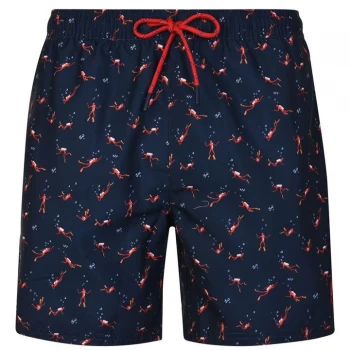 Image of Hugo Boss Scuba Print Swim Shorts Open Blue Size L Men