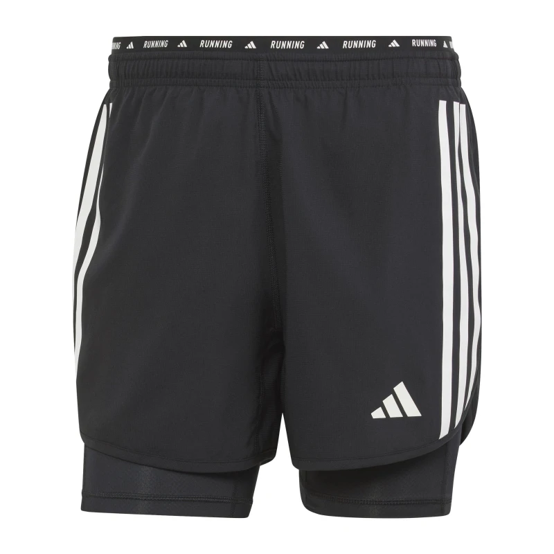 Image of adidas Mens 2-in-1 Performance Running Shorts Black male XS