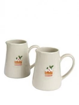 Image of Gisela Graham Ceramic Plum Pudding Mini Jugs Set Of 2