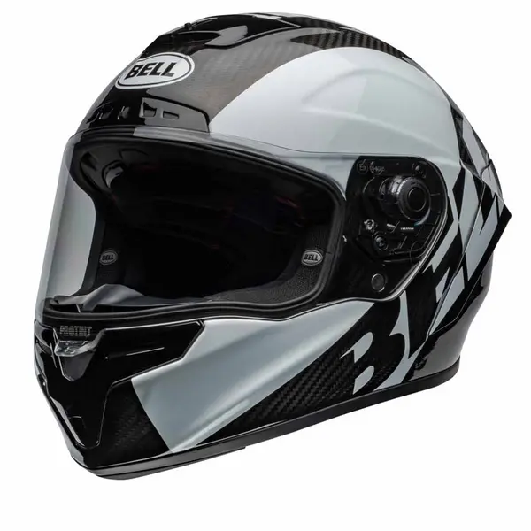Image of Bell Race Star DLX Flex Offset Gloss Black White Full Face Helmet Size M