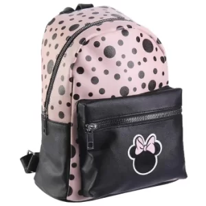Image of Disney Minnie Mouse Black And Pink Faux-Leather Backpack