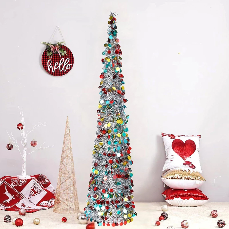 Image of LIFE IDEAS 150cm Foldable Silver Christmas Tree Silver unisex 5ft