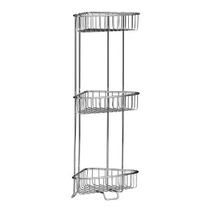 Image of Premier Housewares 3 Tier Chrome Corner Storage Caddy