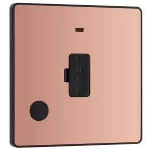 Image of BG Evolve Polished Copper 13A Unswitched Fused Connection Unit with Power LED Indicator & Flex Outlet