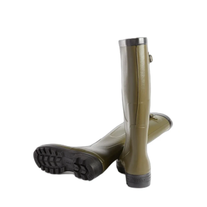 Image of Aigle Benyl XL Khaki Wellington Boots Wide Calf - UK 10-10.5 / EU 45 Green male ES3306KAK45
