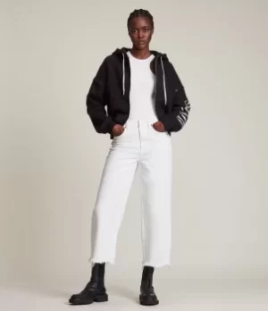 Image of AllSaints Womens Amphia Chlo 2-In-1 Zip Hoodie, Black, Size: M