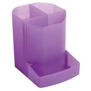 Image of Exacompta Iderama 3 Compartment Pen Pot Purple W90 x D123 x H110mm