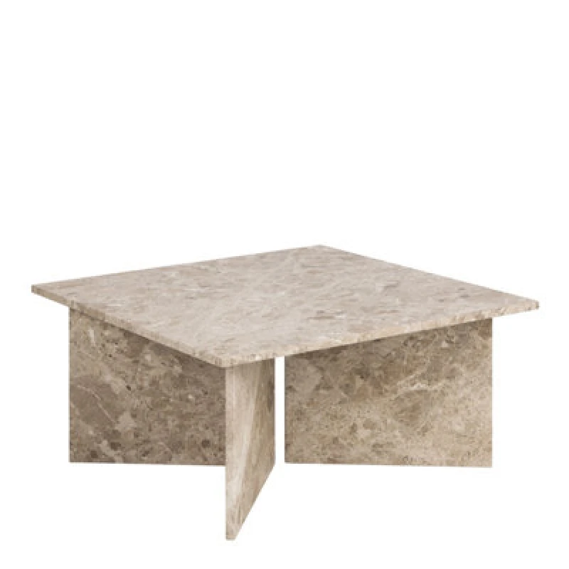 Image of Furniture To Go Vega Square Coffee Table With Brown Marble Top 90Cm