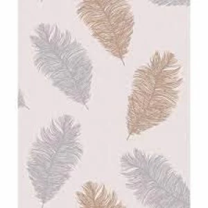 Image of Holden Decor Astonia Feather Glitter Metallic Blush Pink Wallpaper Blown Vinyl