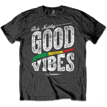 Image of Bob Marley - Good Vibes Unisex Medium T-Shirt - Grey