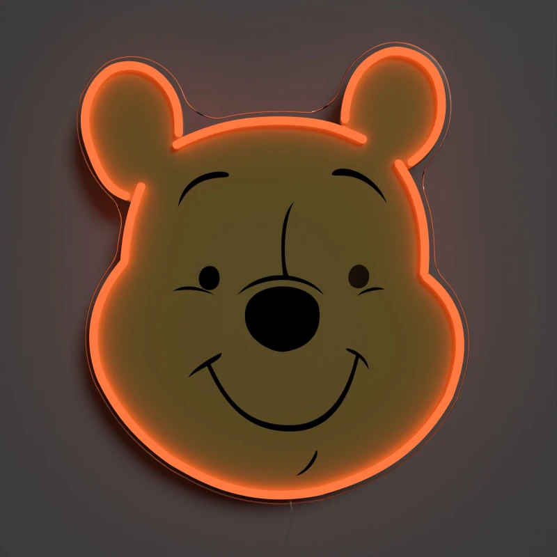 Image of YellowPop Yellowpop Disney Winnie The Pooh Face LED Neon Sign