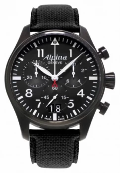 Image of Alpina Mens Startimer Pilot Chronograph Quartz AL-372B4FBS6 Watch