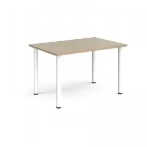 Image of Rectangular white radial leg meeting table 1200mm x 800mm - barcelona