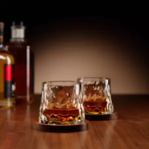 Image of Whiskey Rotating Glasses with Coasters - Set of 2 by Ingenius
