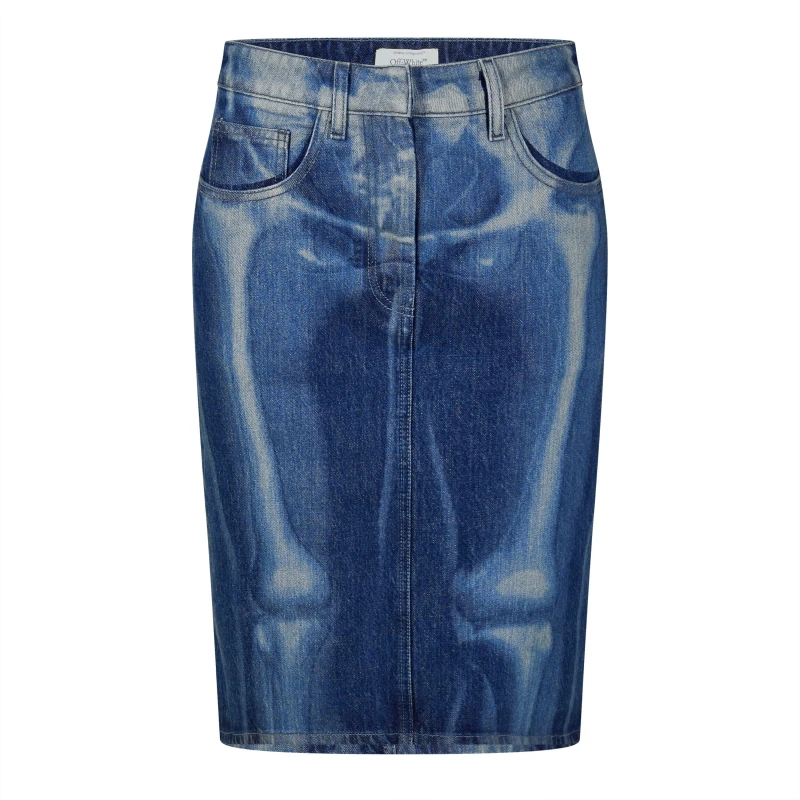 Image of Off White Womens Denim Skirt Blue female 10 (S)