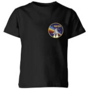 Image of NASA Vintage Rainbow Shuttle Kids T-Shirt - Black - 7-8 Years