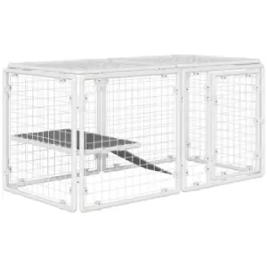 Image of Pawhut Pethutch With Lockable Door - White