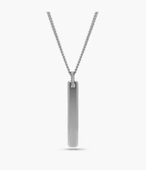 Image of Fossil Men Engravable Stainless Steel Pendant Necklace