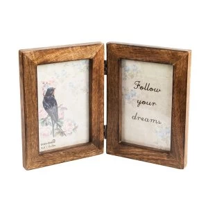 Image of Sass & Belle Double Dark Wood Photo Frame