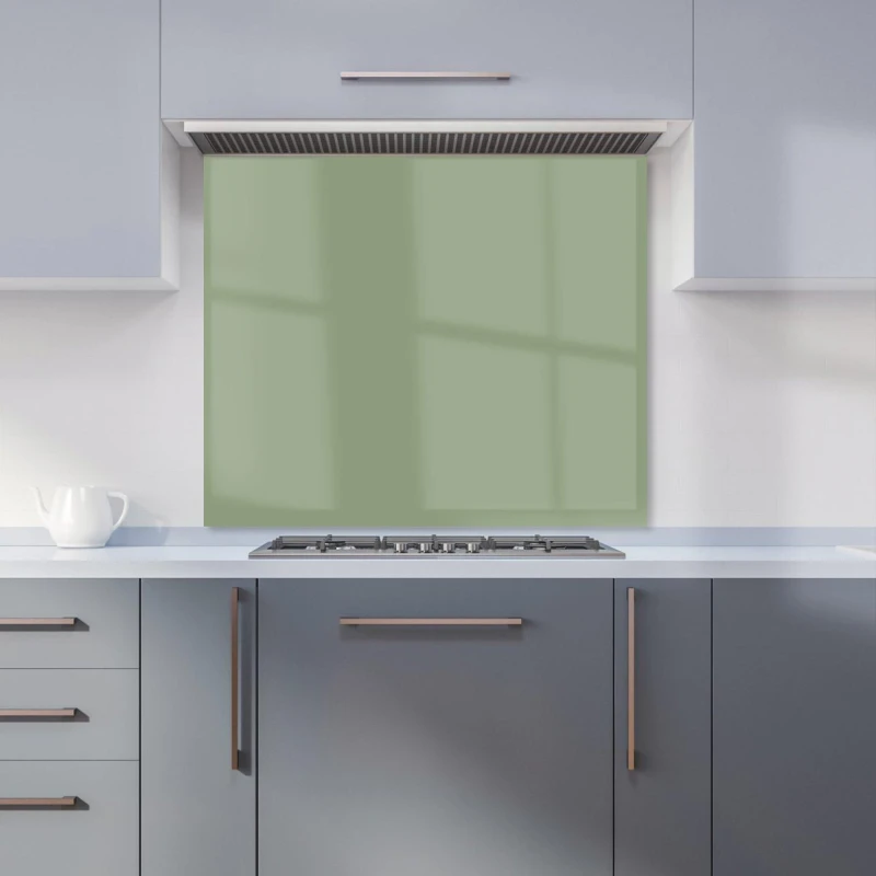Image of Warren Reed - Designer Sage Green Kitchen Splashback Size: 700mm x 650mm Green Unisex 700mm x 650mm