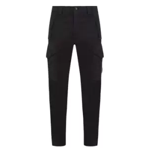Image of CP COMPANY Garment Dyed Stretch Sateen Cargo Pants - Black