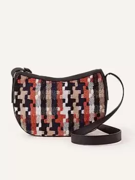 Image of Accessorize Dogtooth Cross Body, Orange, Women