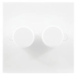 Image of Wickes Push Dimmer Switch 2 Gang 2 Way 250W Square Edge White