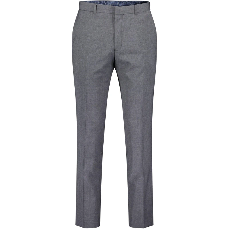 Image of Ted Baker Men Premium Charcoal Panama Slim Suit Trousers in Grey Size: 40R Grey 40R Male 5059508278430