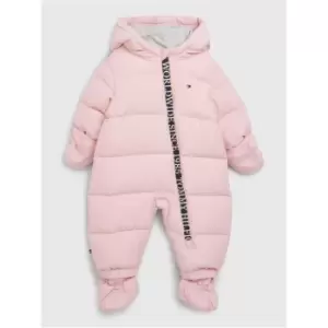 Image of Tommy Hilfiger Baby Branded Zip Skiisuit - Pink