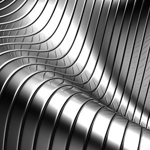 Image of ohpopsi Steel Curves Wall Mural Grey 14.4m L