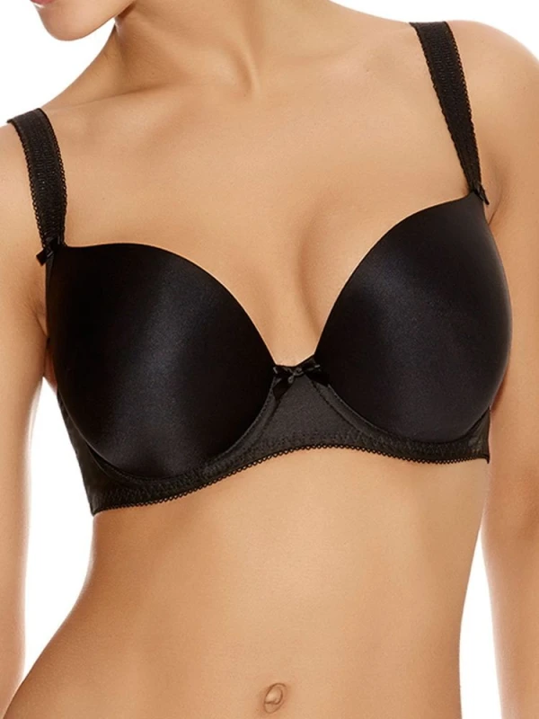 Image of Freya Womens Deco Moulded T-Shirt Bra in Black Size: 32C Black Female 32C