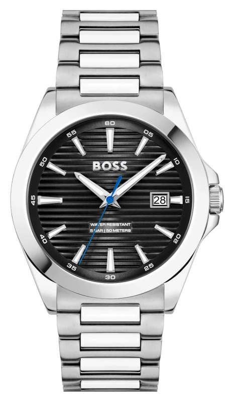 Image of BOSS 1514170 Mens Strike (41mm) Black Dial / Stainless Watch