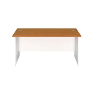 Image of Jemini Rectangular Panel End Desk 1200x800x730mm Nova Oak/White KF804666