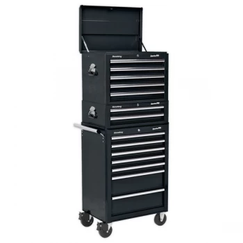 Image of Sealey APSTACKTB Topchest, Mid-Box & Rollcab Combi 14 Drawer Ball ...
