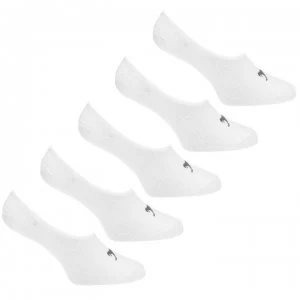 Image of Slazenger 5 Pack Invisible Socks Mens - White