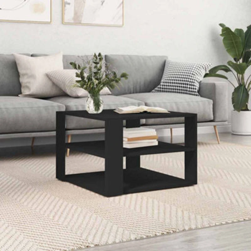 Image of VIDAXL Coffee Table Black 59.5x59.5x40cm Engineered Wood Vidaxl 8720845925185