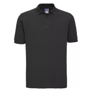 Image of Russell Mens 100% Cotton Short Sleeve Polo Shirt (S) (Black)