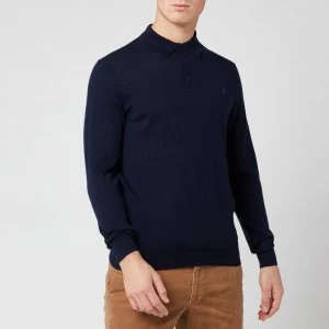 Image of Polo Ralph Lauren Mens Merino Wool Placket Jumper - Hunter Navy - M