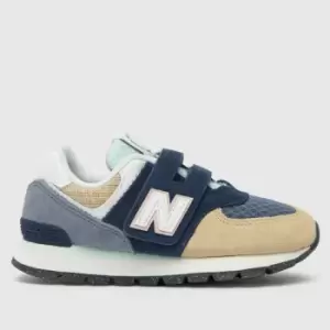 Image of New Balance blue multi 574 v Junior Trainers