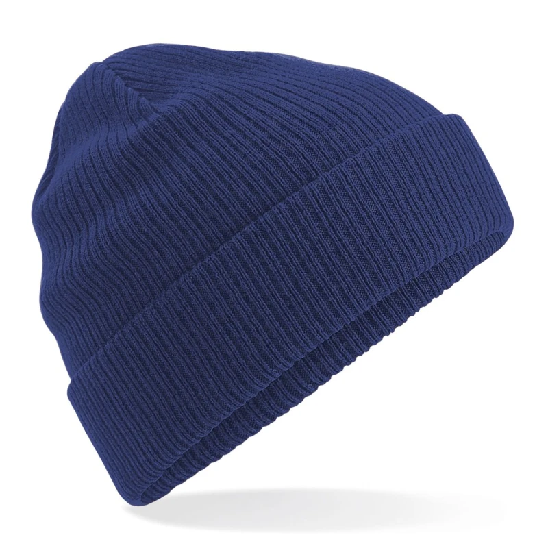 Image of Beechfield Beechfield Men Cotton Beanie in Navy Navy One Size Male 5059269517342