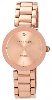 Image of Anne Klein Womens Rose Gold Tone Bracelet Rose Gold Dial AK/ Watch